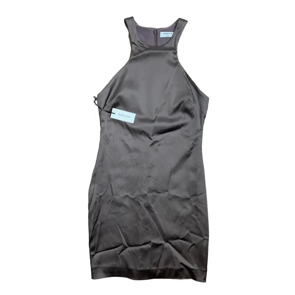 NWT Babaton Aritzia Taupe Racerback Sleeveless Dress Size 0 - Picture 2 of 14
